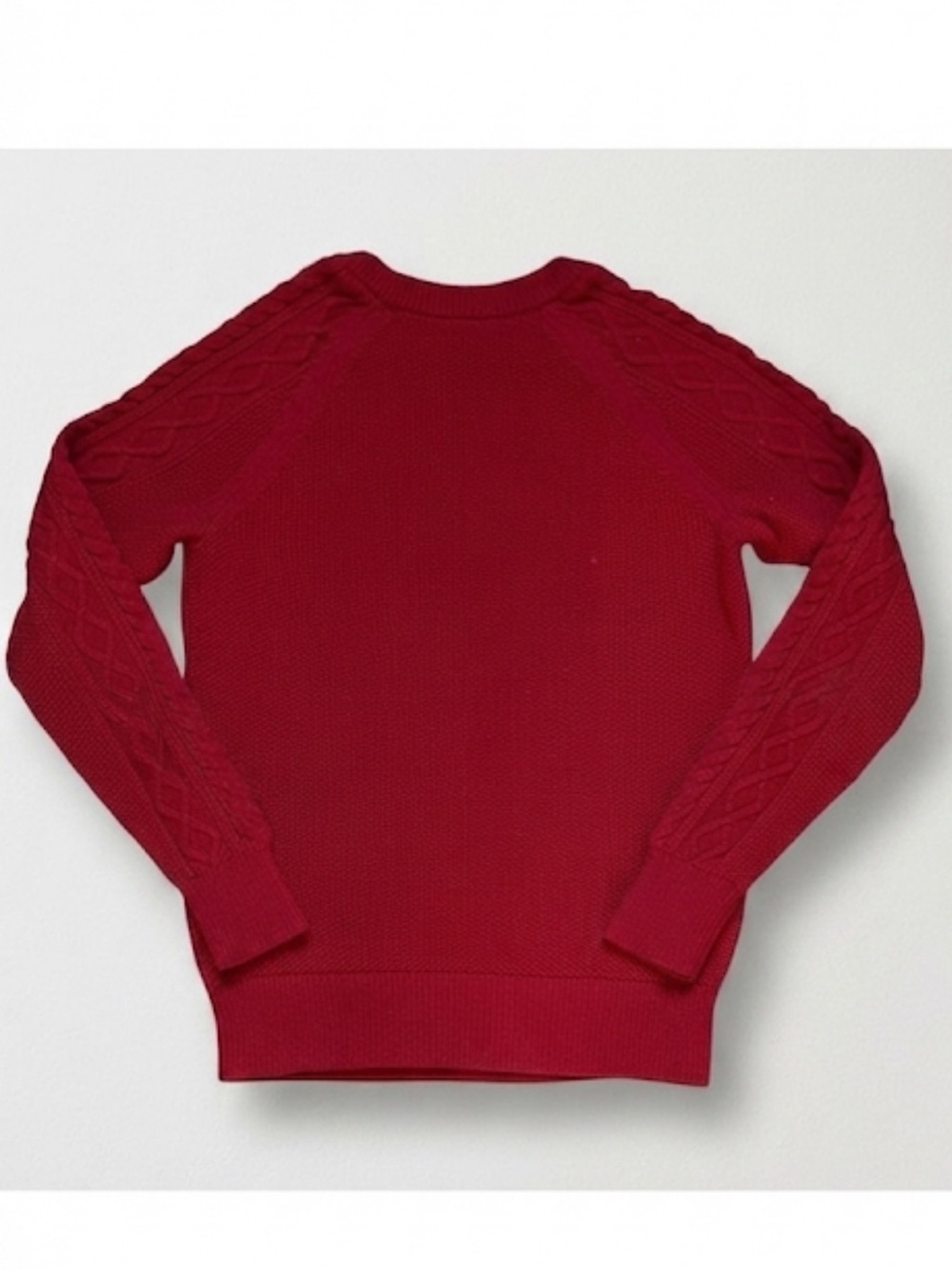 GAP Cable Knit Sweater Crewneck Organic Cotton Red Womens S - Picture 3 of 9